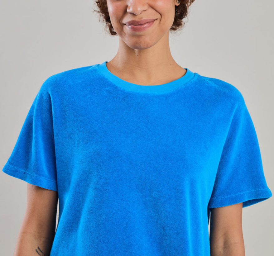 t-shirt terry éponge bleu azur