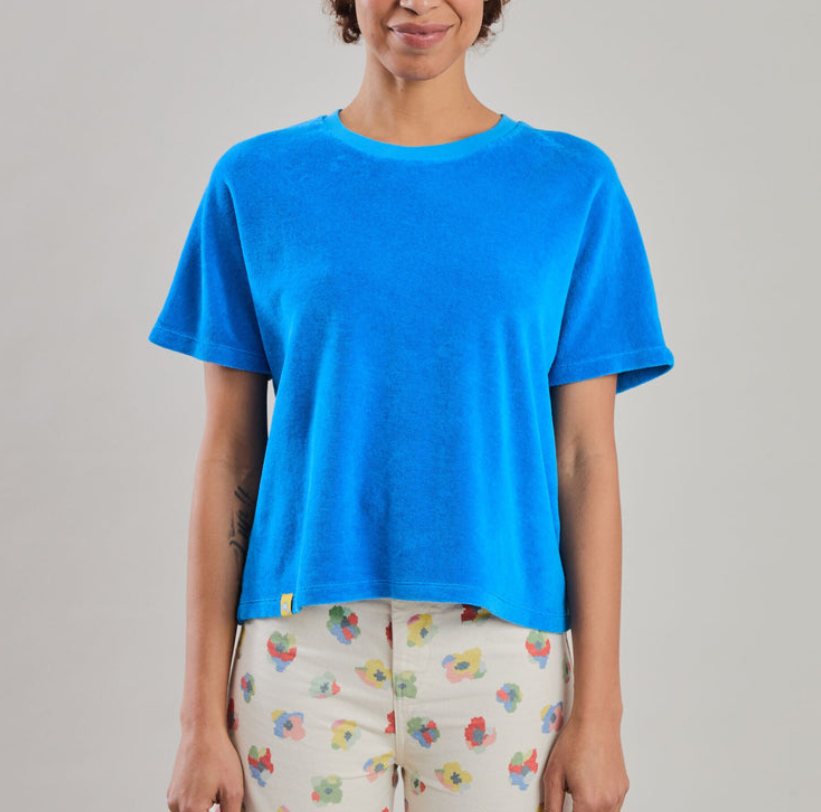 t-shirt terry éponge bleu azur