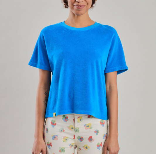 t-shirt terry éponge bleu azur