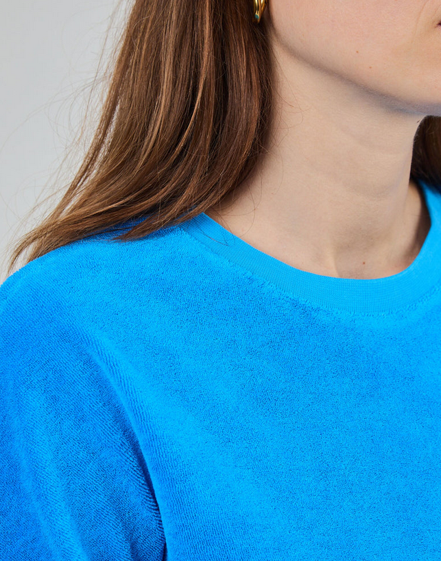 t-shirt terry éponge bleu azur