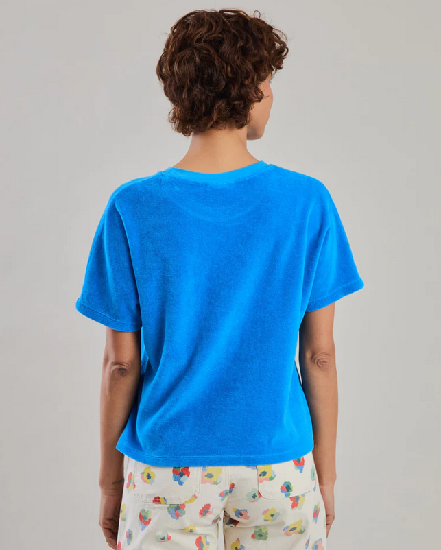 t-shirt terry éponge bleu azur
