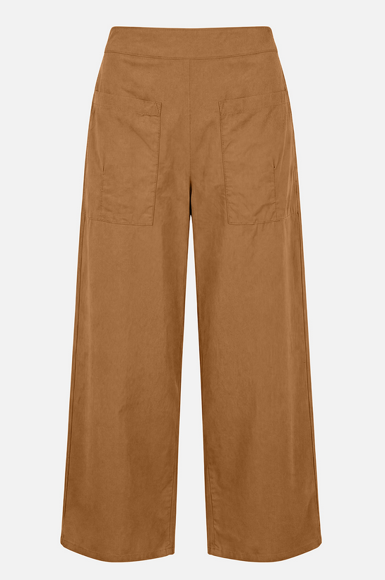 Pantalon court Marron à poches coupe japonnaise