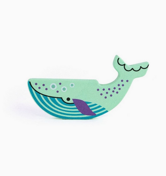 Jouet en bois dès 18 mois - la baleine bleue