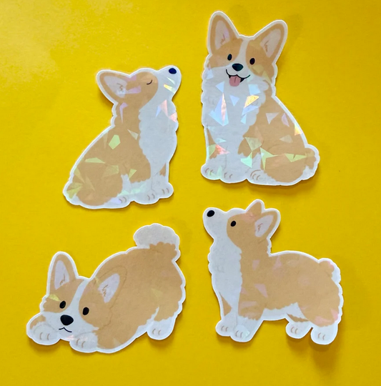 Kit de stickers à journaling fabriqués à Lyon - Chiens Corgi