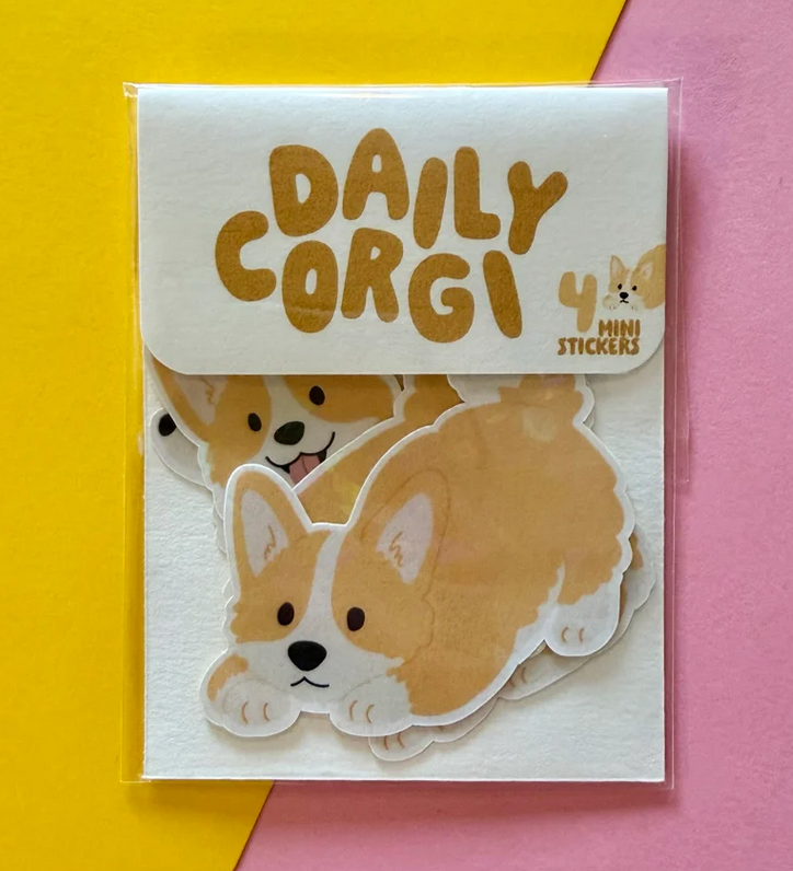 Kit de stickers à journaling fabriqués à Lyon - Chiens Corgi