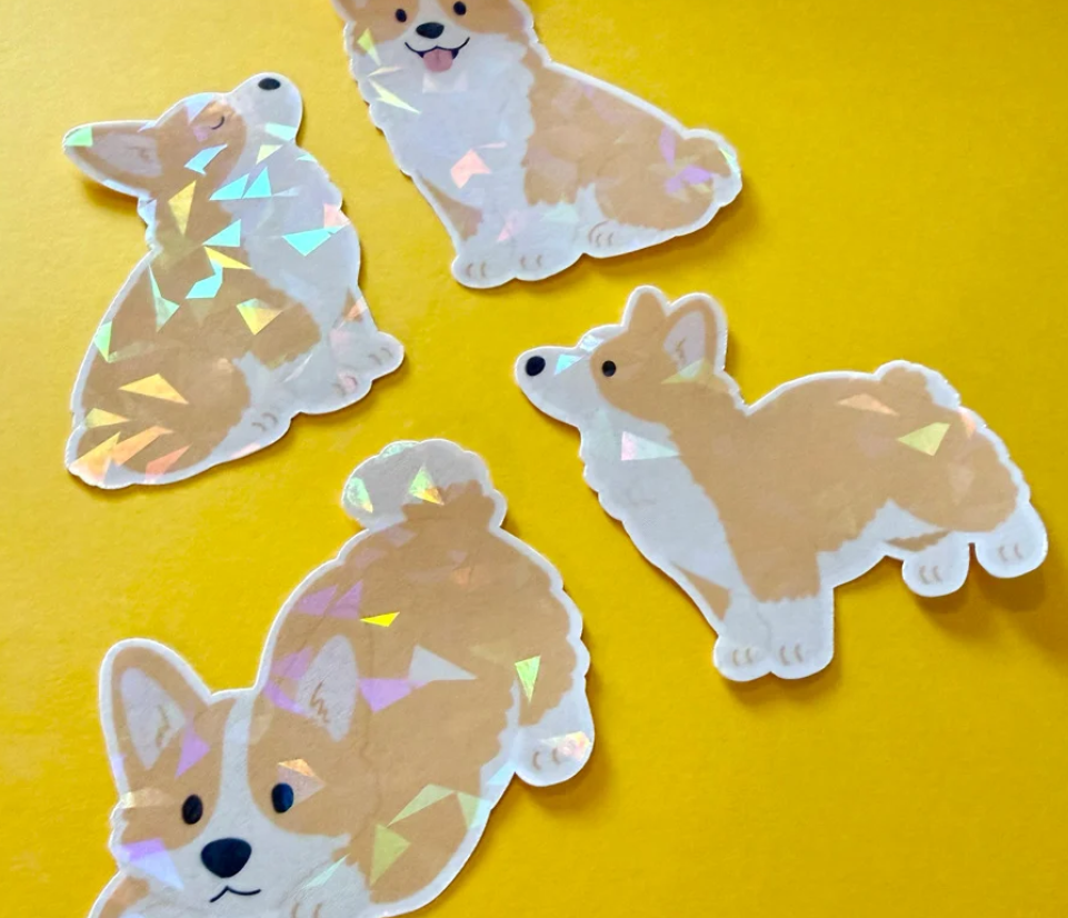 Kit de stickers à journaling fabriqués à Lyon - Chiens Corgi