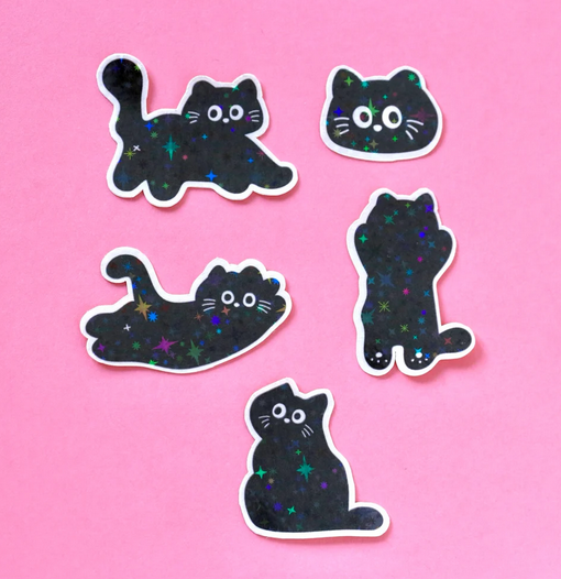 Kit de stickers à journaling fabriqués à Lyon - Black Cats