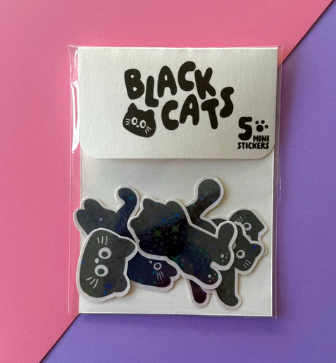 Kit de stickers à journaling fabriqués à Lyon - Black Cats