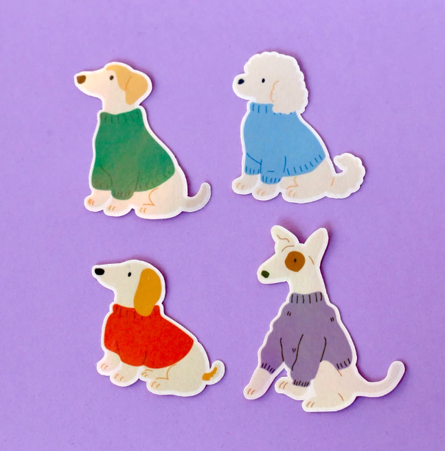 Kit de stickers à journaling fabriqués à Lyon - Cozy Dogs