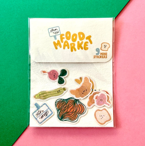 Kit de stickers à journaling fabriqués à Lyon - Food Market