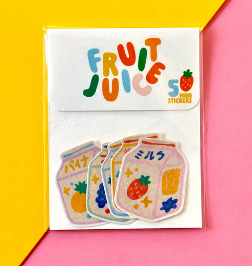 Kit de stickers à journaling fabriqués à Lyon - Jus de fruit Kawaii