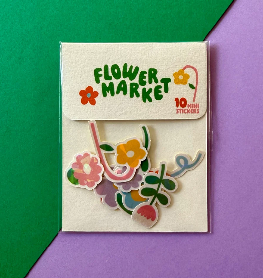 Kit de stickers à journaling fabriqués à Lyon - Flower market