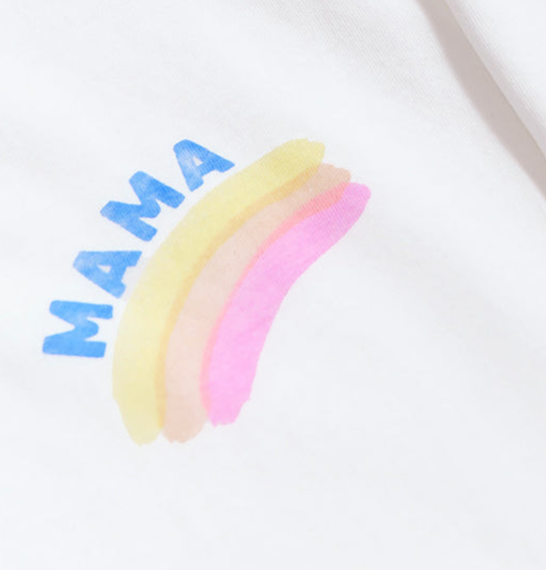 T-shirt Mama rainbow en coton bio - blanc émoi émoi