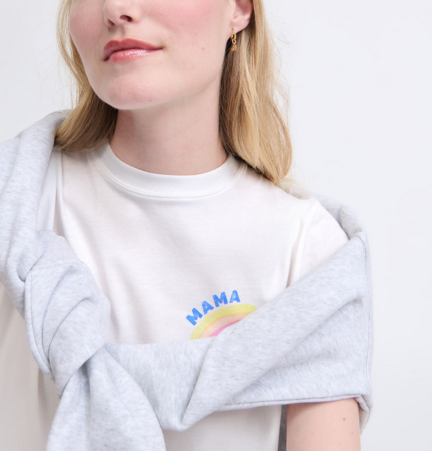 T-shirt Mama rainbow en coton bio - blanc émoi émoi