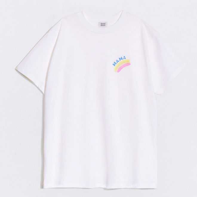 T-shirt Mama rainbow en coton bio - blanc émoi émoi