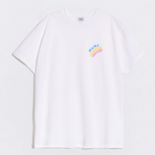 T-shirt Mama rainbow en coton bio - blanc émoi émoi