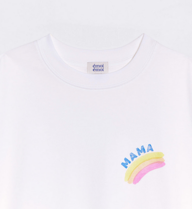 T-shirt Mama rainbow en coton bio - blanc émoi émoi