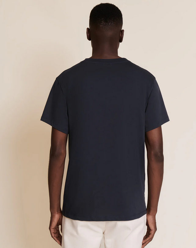 T-shirt brodé Papa bird en coton bio - charbon marine émoi émoi
