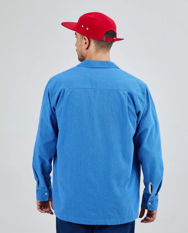 Chemise ASIS Daisy Checks Oversize bleu - écoresponsable