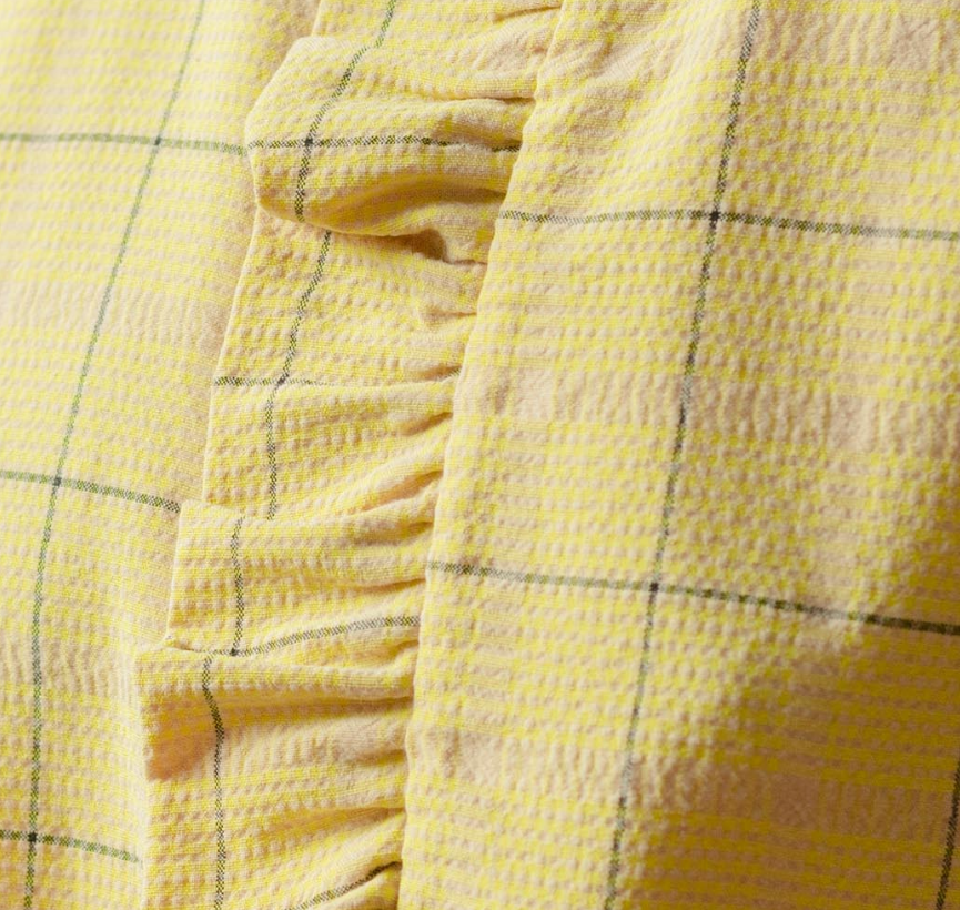 Top sans manches quadrillée tilleul