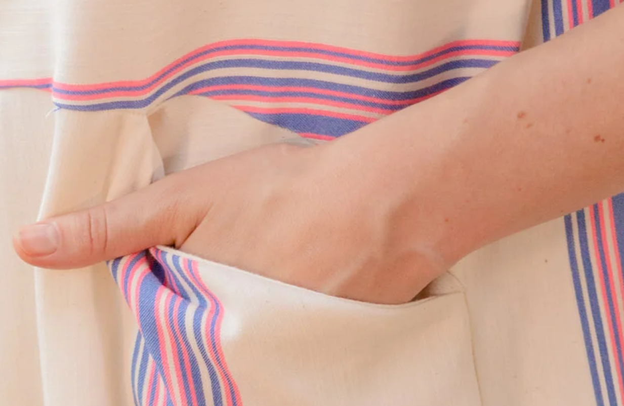 Robe Riviera bleu rose fluo en coton