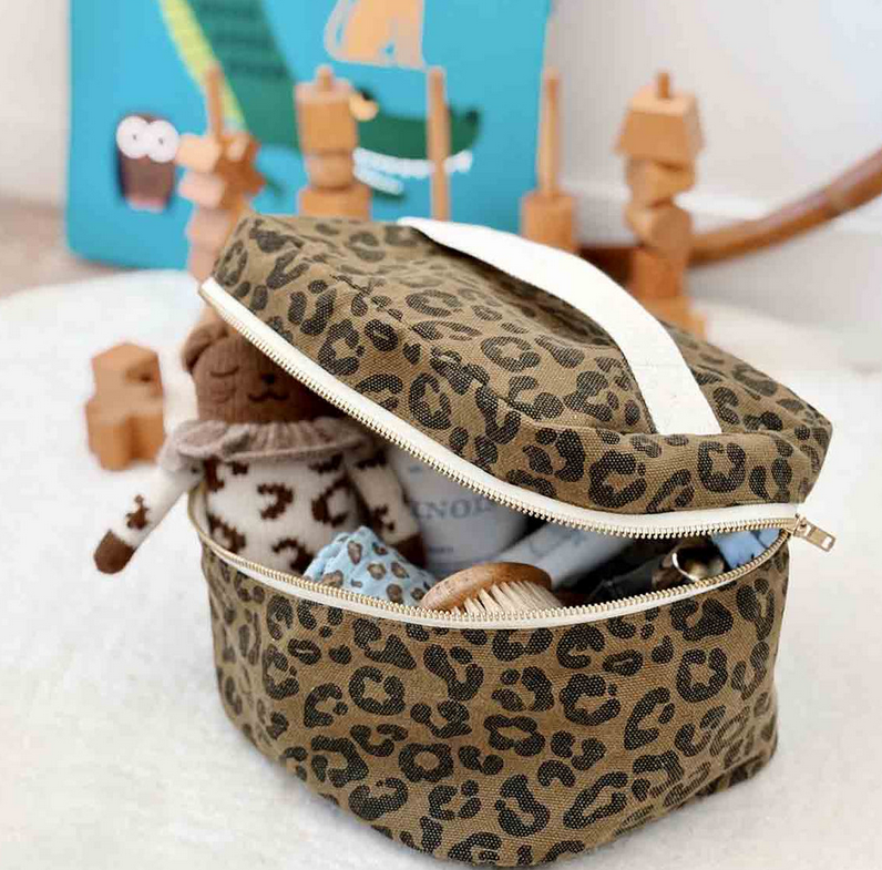 Vanity Oona graou olive léopard coton bio