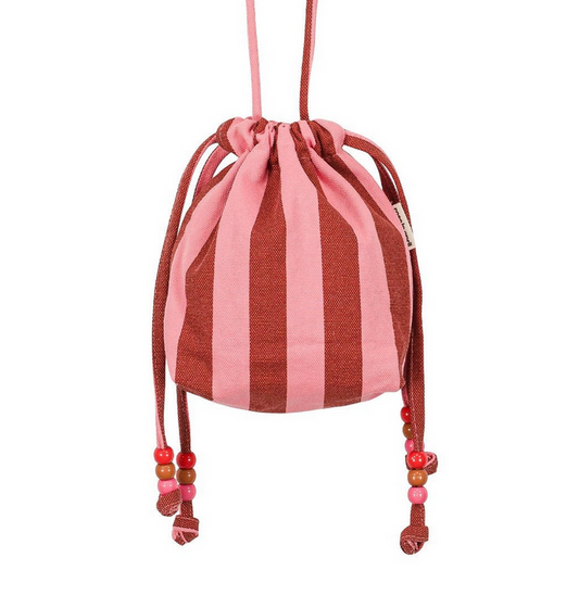 Mini sac Billie coton bio rayure pink