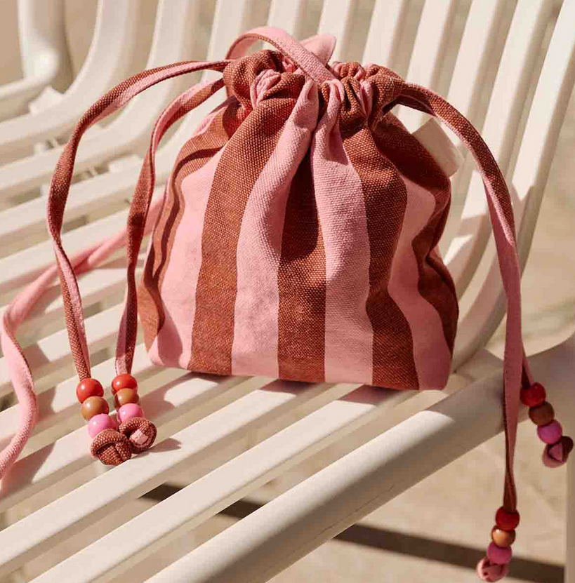 Mini sac Billie coton bio rayure pink
