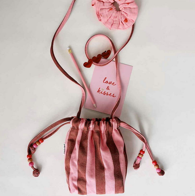 Mini sac Billie coton bio rayure pink