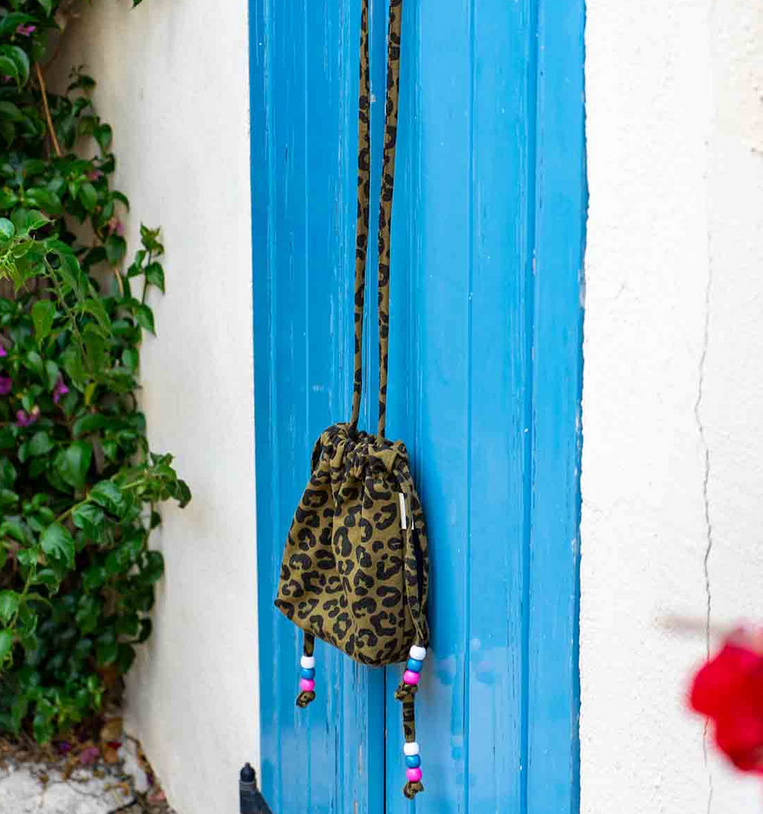 Mini sac Billie coton bio graou olive léopard