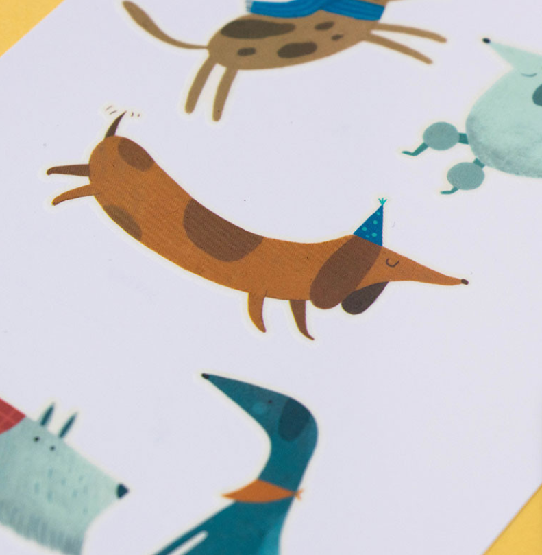 Pochette de 10 tatouages chiens