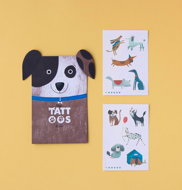 Pochette de 10 tatouages chiens