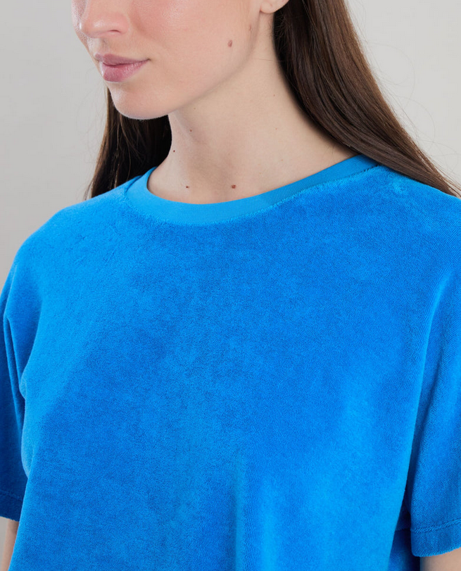 t-shirt terry éponge bleu azur