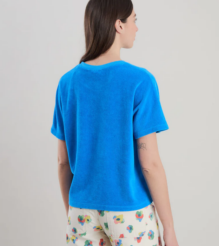 t-shirt terry éponge bleu azur