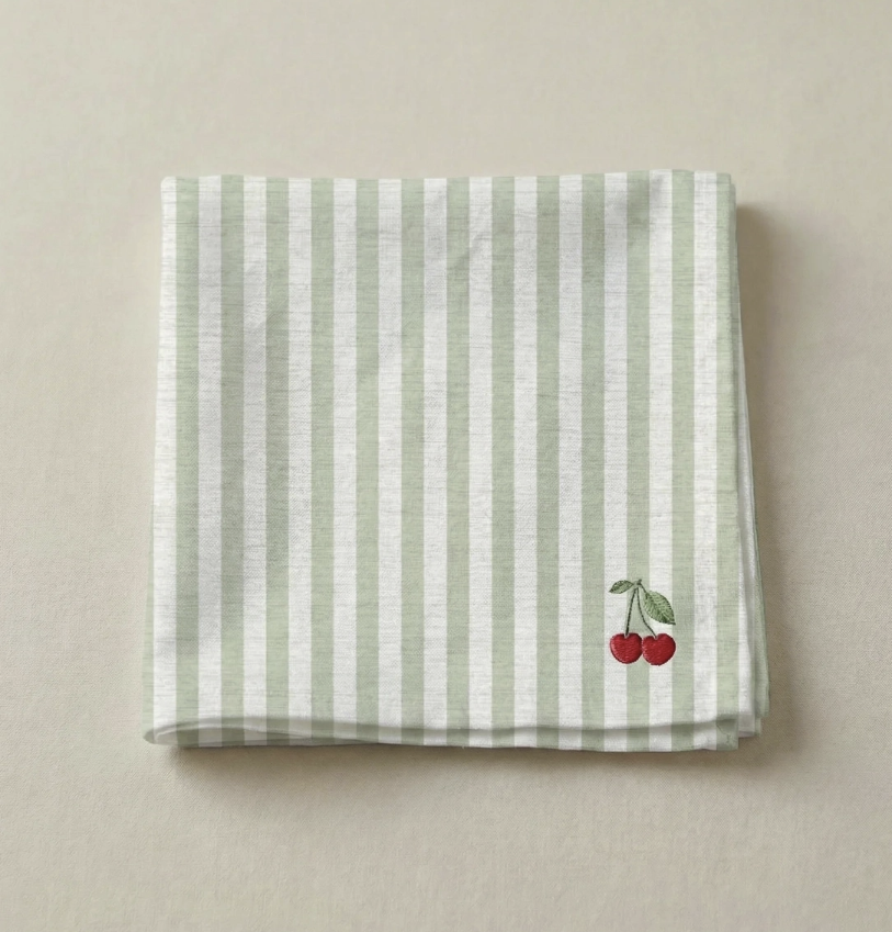 Lot de 4 serviettes de table coton rayure tutti frutti assorties