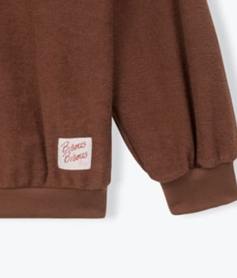 sweat éponge marron Bisous Bisous