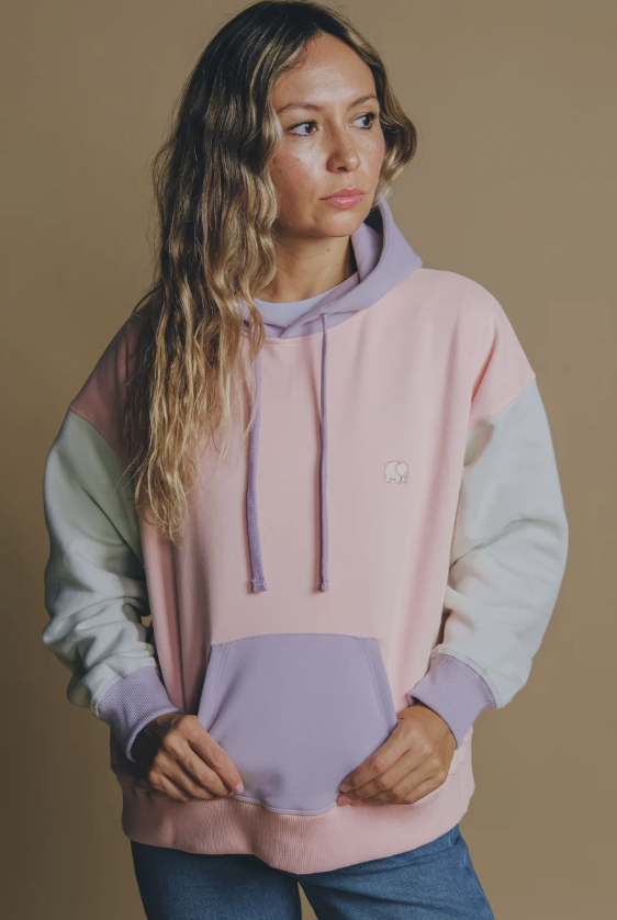hoodie sweat capuche colorbloc pastel