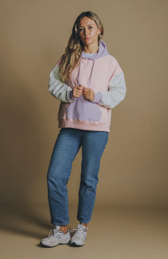 hoodie sweat capuche colorbloc pastel