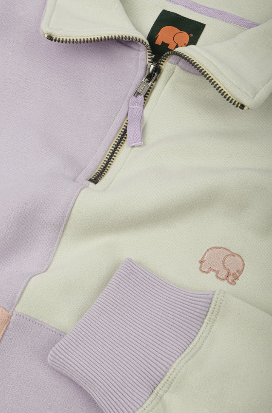 Sweat zipper colorbloc pastel