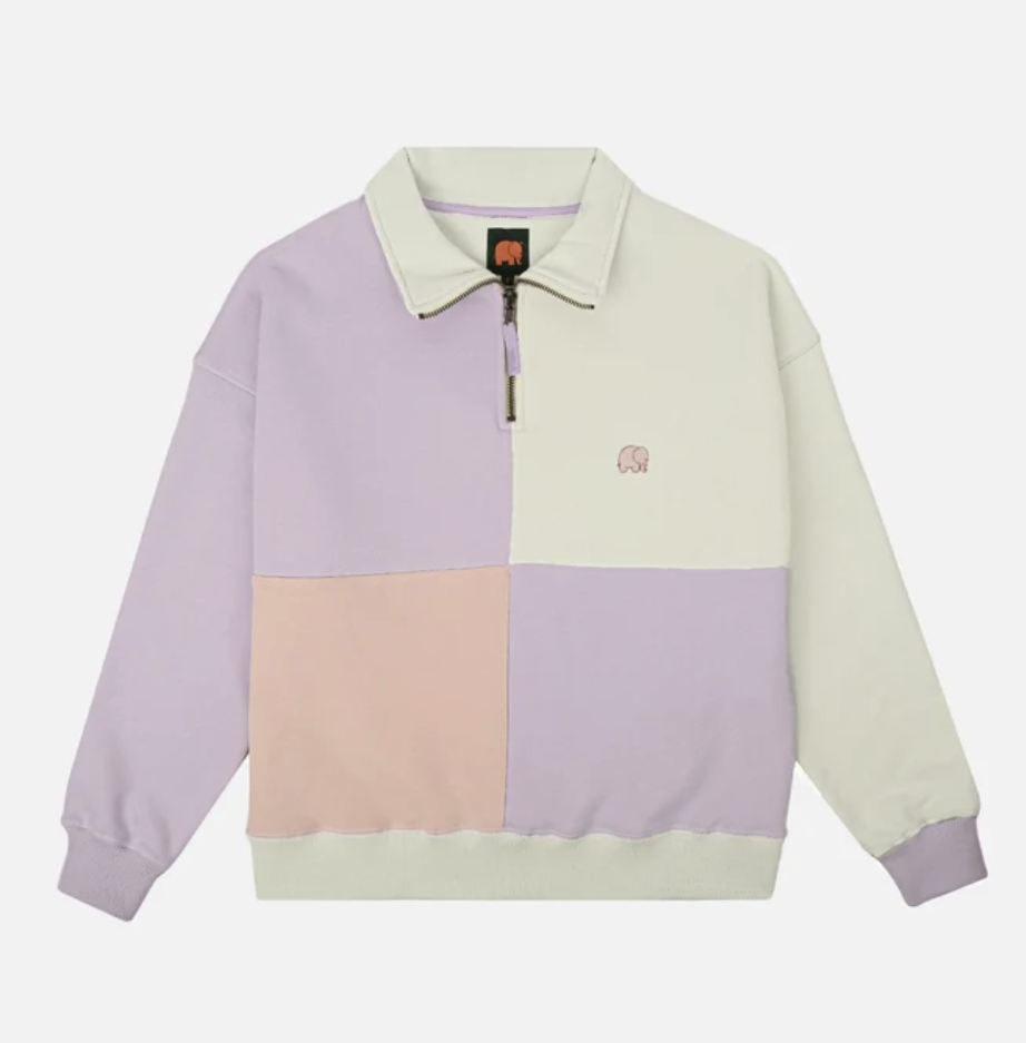 Sweat zipper colorbloc pastel
