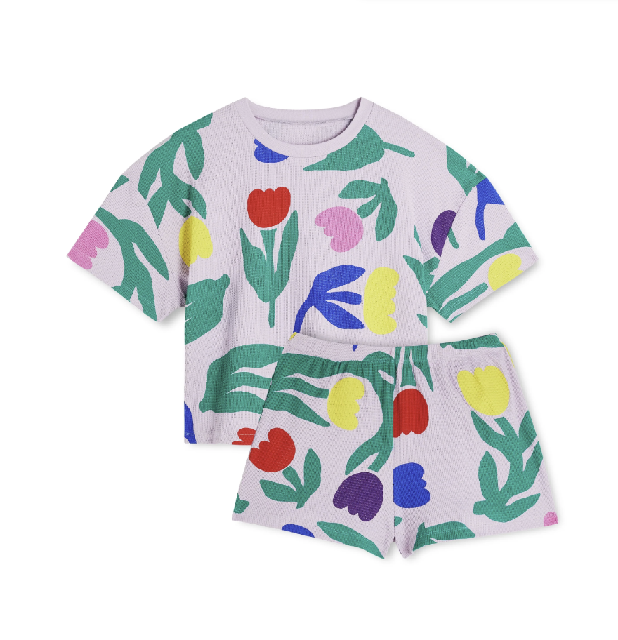 ensemble gaufré Pink Tulipia clair