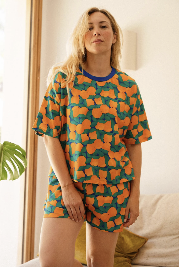 ensemble gaufré Pink Tangerine coton bio