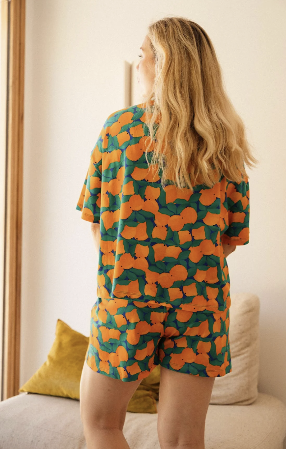 ensemble gaufré Pink Tangerine coton bio