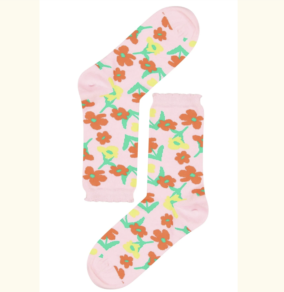 Chaussettes coton bio Lorea fleurs 36-41
