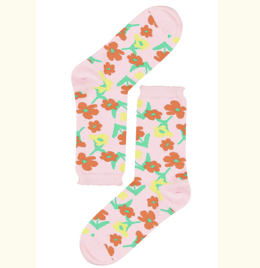 Chaussettes coton bio Lorea fleurs 36-41