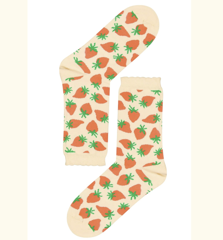 Chaussettes coton bio Fraise 36-41