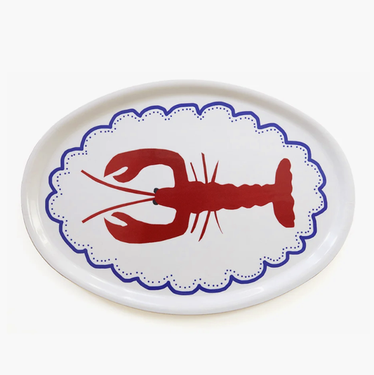 Plateau ovale en bouleau plaqué 31x22 cm Homard