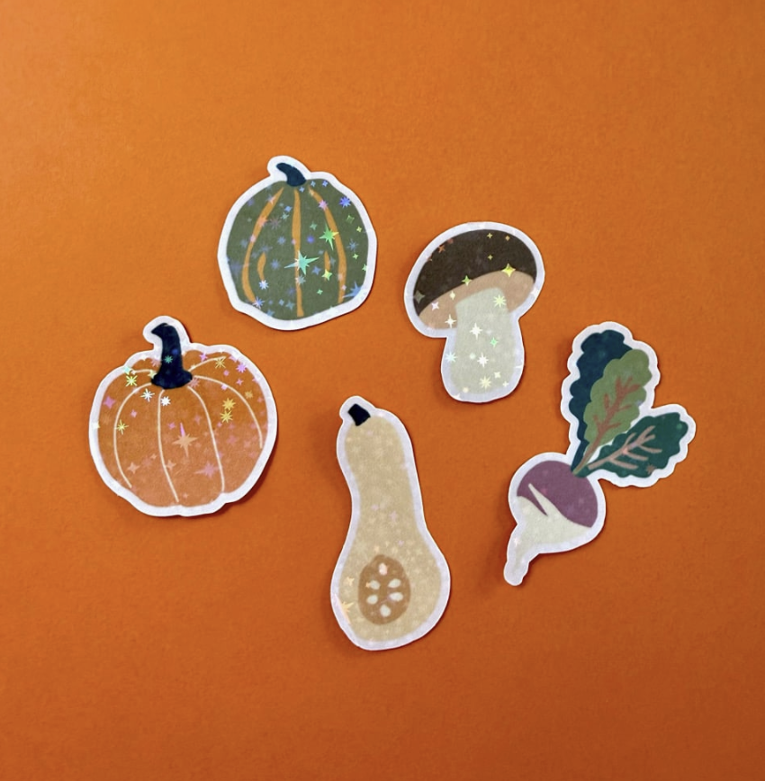 Kit de stickers à journaling fabriqués à Lyon - Courges