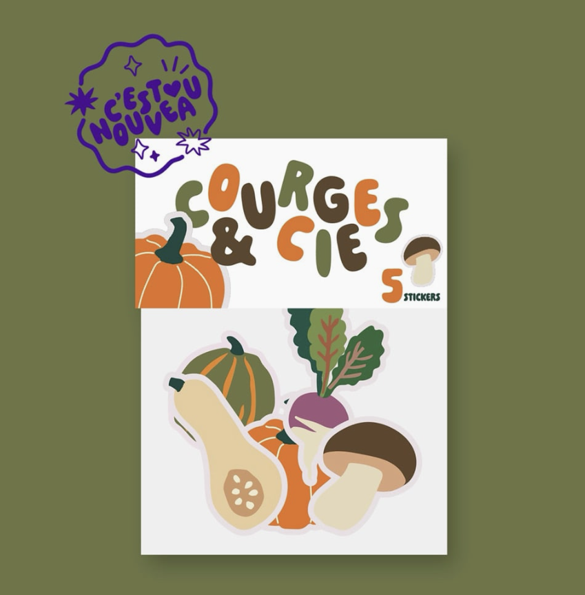 Kit de stickers à journaling fabriqués à Lyon - Courges