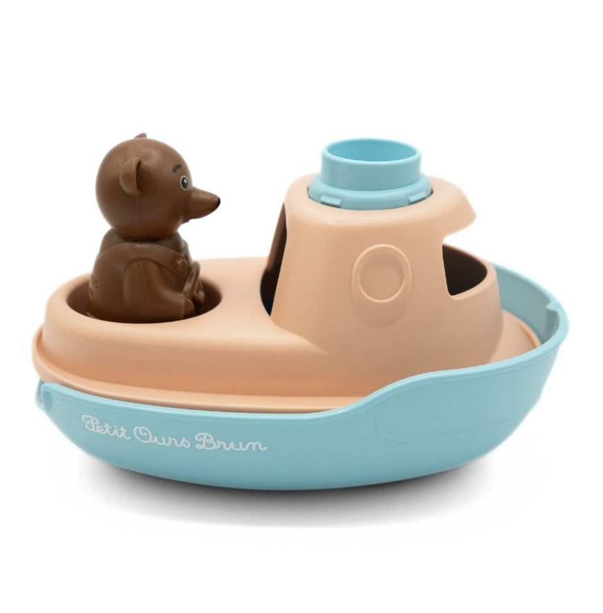 Bateau Petit Ours Brun - Jouet de Bain made in France en Plastique recyclé